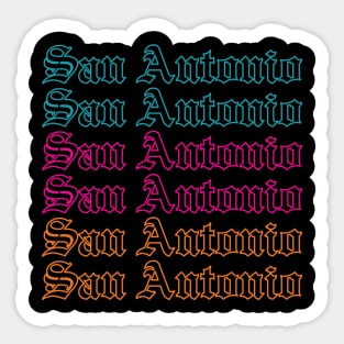 San Antonio Old English Outline Sticker